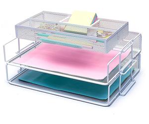 Exerz : Ensemble de classeurs 2 pièces / Trieur de documents / Organisateur multifonctionnel pour bureau / Récipient à documents pour bureau, école, études, tiroir 2 en 1, gain de place (noir)