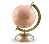 EXERZ Globe décoratif doré 13cm, Carte en Anglais(base dorée de 13 cm)
