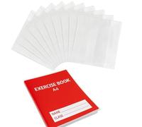 EXERZ Lot de 10 protège-livres A4 - Finition mate, couvertures réglables en PVC pour livres et cahiers A4 - Facile à installer avec des ceintures de réglage - Réutilisable et durable