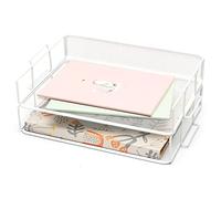 Exerz Lot de 2 corbeilles à courrier empilables pour Bureau - Porte-Documents en Maille métallique - pour Bureau, école, étude à la Maison (2 pièces)