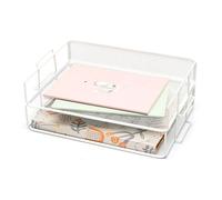 Exerz Lot de 2 organiseurs de bureau en maille métallique pour A4 - 34 x 24 x 6,5 cm