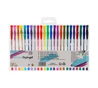 EXERZ Lot De 24 Stylos Gel Couleur Arc-En-Ciel Arts Et Artisanat - Stylos À Bille À Encre Fine, Couleurs Vives, Fluides, Paillettes, Néon, Métalliques Et Classiques.