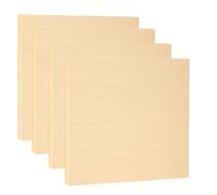 EXERZ Lot de 4 panneaux de peinture carrés en bois de 25,4 x 25,4 cm pour peinture acrylique, à l'huile et supports mixtes - Grands panneaux lisses pour artistes, enfants et projets de bricolage