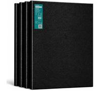 Exerz Lot de 4 Toiles Noires 40x50 cm Pré-Étirées - 100% Coton 280g/m², Châssis 1,7 cm, Triple Apprêt Sans Acide, Grain Moyen - Idéal Peinture Acrylique & Huile, Artiste & Débutant