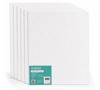 Exerz, lot de 6 panneaux de toile, 40x50 cm - Toile blanche, épaisseur 0,3 cm, 280 GSM, 100% coton - Panneau de toile pour peinture acrylique et peinture à l'huile - Pré-enduite trois fois, sans acide