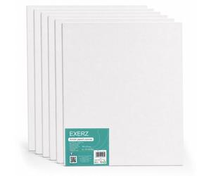 Exerz, lot de 6 panneaux de toile, 40x50 cm - Toile blanche, épaisseur 0,3 cm, 280 GSM, 100% coton - Panneau de toile pour peinture acrylique et peinture à l'huile - Pré-enduite trois fois, sans acide
