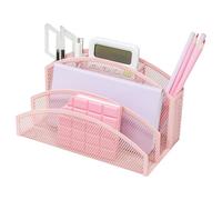 EXERZ maille organiseur de bureau 3 niveaux 4 compartiment métal porte | Bureau rangement Side Slot anti dérapant Feet pour bureau maison école Idéal au quotidien à la