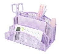 EXERZ maille organiseur de bureau 3 niveaux 4 compartiment porte stylos | Bureau rangement Side Slot anti dérapant Feet pour bureau maison école Idéal au quotidien à la