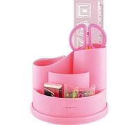 EXERZ Organisateur de Bureau avec des Ciseaux de sécurité (PAS Aigu), Règle, Gomme, Trombones INCLUS - Papeterie Organisateur/Bureau Ranger/Stylo Ranger/Stylo Organisateur Ensemble (EX8286 Rose)