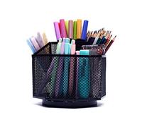 EXERZ Organisateur de Bureau Rotatif 360°, Range-Papeterie et Maquillage, Support de Rangement avec Base Antidérapante