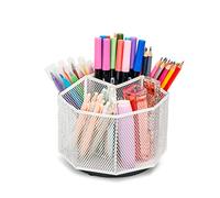 EXERZ Organisateur de Bureau Rotatif 360°, Range-Papeterie et Maquillage, Support de Rangement avec Base Antidérapante