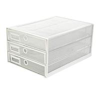 EXERZ Organiseur maillé 3 tiroirs/Module de Classement/Trieur de Papier/Organiseur Multifonctionnel de Bureau (Blanc)