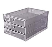 EXERZ Organiseur maillé 3 tiroirs/Module de Classement/Trieur de Papier/Organiseur Multifonctionnel de Bureau(Argent)