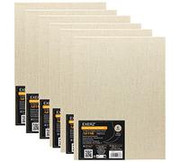 Exerz Panneaux de Toile 100% Lin 30x40cm, Lot de 6, A3, Épaisseur 3 mm, 320 g/m², Triple Apprêt, Sans Acide, Grain Moyen - Idéal pour Peinture à l'Huile et Acrylique