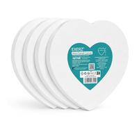 EXERZ Toiles à Peindre encadrées/Toiles pré-étirées 280GSM/ 100% Coton pré-étiré/Vierge/Triplement apprêtée/sans Acide/Grain Moyen / 1,7 cm d'épaisseur (Cœur-4pcs)
