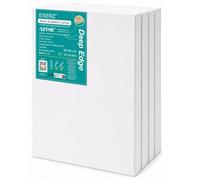 EXERZ Toiles Encadrées Bord Profond Lot de 4 / 30x40CM 380GSM/ 100% Coton Pré-Étiré/Vierge/Triple Apprêt/Sans Acide/Grain Moyen/ 3,8CM D'épaisseur/Peinture Acrylique, À L'huile (30x40cm - 4pcs)