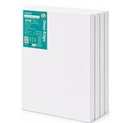 EXERZ Toiles Encadrées Bord Profond Lot de 4 / 40x50CM 380GSM/ 100% Coton Pré-Étiré/Vierge/Triple Apprêt/Sans Acide/Grain Moyen/ 3,8CM D'épaisseur/Peinture Acrylique, À L'huile (40x50cm - 4pcs)