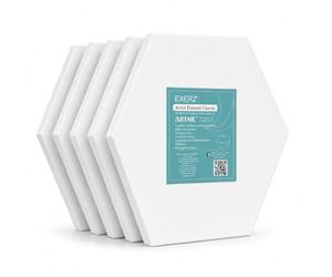 Exerz toiles tendues hexagonales 5pcs 30 x 26 cm/15 cm longueur latérale /1,7 cm, 280g/m², 100% coton, triple apprêt, sans acide, grain moyen - acrylique et à l'huile