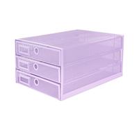 EXERZ Trieur de Documents à 3 Tiroirs A4 / Organisateur de Bureau Multifonction/Plateau à Courrier - Documents, Magazines, Carnets et Lettres - Violet Clair