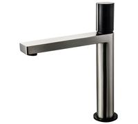 Exil mitigeur lavabo haut façon inox et noir Essebagno