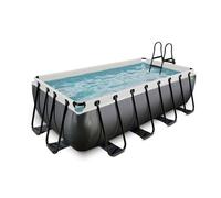 EXIT Black Leather Piscine Tubulaire 400x200x100cm - Piscine Hors Sol - Noir
