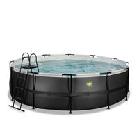 EXIT Black Leather Piscine Tubulaire ø488 - Piscine Hors Sol - avec Pompe de Filtration - Noir