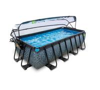 EXIT Stone Piscine Tubulaire 400x200x100cm - Piscine Hors Sol - Gris