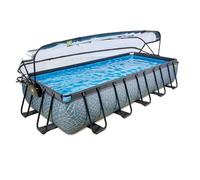 EXIT Stone Piscine Tubulaire 540x250x100cm - Piscine Hors Sol - Gris
