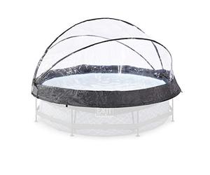 EXIT Toys Bulle Piscine Ronde ø 305 cm pour Piscines Hors Sol - Dôme Piscine Compatible Intex Bestway et EXIT 300 à 310 cm - Abri Piscine Repliable - Transparent