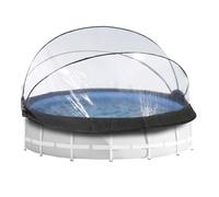 EXIT Toys Dôme Piscine Hors Sol Rond ø 427 cm Universel - Abri de Piscine pour Piscines EXIT Intex Bestway - Tente Dôme Piscine Pliable avec Kit de Raccordement - Transparent
