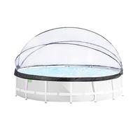 EXIT Toys Dôme Piscine Hors Sol Rond ø 450 cm Universel - Compatible Intex Bestway - Eau Plus Propre et Plus Chaude - Abri Repliable - Transparent