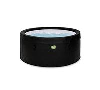 EXIT Toys Leather Premium Spa Extérieur - Isolé - ø156x70cm - pour 2 Personnes - Inclus Chauffage, Pompe Filtrante, Parois Isolantes et Bâche de Protection Isolante - 90 Jets d'air Puissants - Noir