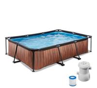 Piscine Tubulaire Rectangulaire 300x200x65cm Avec Pompe Filtrante Marron TU
