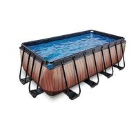 Piscine 400x200x122cm Avec Pompe Filtrante À Sable Marron TU