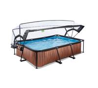 EXIT Wood Piscine Tubulaire 300x200x65cm - Piscine Hors Sol - Marron