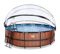 EXIT Wood Piscine Tubulaire ø450 - Piscine Hors Sol - Marron