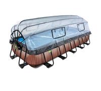 EXIT Wood Piscine Tubulaire 540x250x100cm - Piscine Hors Sol - Marron