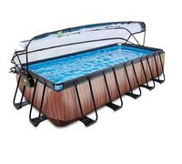 EXIT Wood Piscine Tubulaire 540x250x122cm - Piscine Hors Sol - Marron