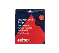 Exitex Bande adhésive pour porte coupe-feu avec brosse - 5,2 m - Montage en surface - Joint de porte coupe-feu et de fumée - Facile à installer - Protection contre les incendies en 30 minutes - Marron