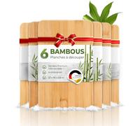 Exitoso® Lot de 6 planches à découper en bambou - 22 x 14 cm - Planche à pain
