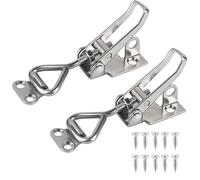 EXLECO 2Pcs Loquet à Bascule Acier Inox Loquet de Serrage Fermeture Capot Fermeture a Levier Capacité de Rétention 100kg 220lbs Menuisier Sauterelles Bascule Pince Réglable pour Armoire Porte
