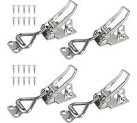 EXLECO 4Pcs Loquet à Bascule Acier Inox Loquet de Serrage Fermeture Capot Fermeture a Levier Capacité de Rétention 100kg 220lbs Menuisier Sauterelles Bascule Pince Réglable pour Armoire Porte