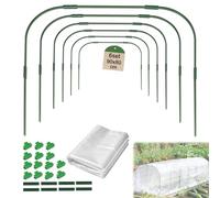EXLECO 6Pcs Cadre de Serre de Jardin 80 x 90 cm avec Clips et PE Protection Arceau de Jardin Kit de Maison de Cerceau de Jardin Cerceau pour Tunnel Jardin Arceau pour Serre pour Tunnel de Croissance