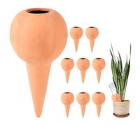 EXLECO 8X 360ml Cône en Argile Goutte à Goutte Grand Globes D'arrosage en Céramique Arrosage Bouteille Automatique Terre Cuite pour Arroser Distributeur d'eau pour Plantes Terracotta Watering Pots