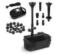 EXLECO Pompe de bassin extérieur avec filtre, 3200 l/h, 95 W, kit de fontaines, filtre biologique, système complet