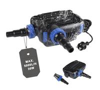 EXLECO Super ECO Pompe de Bassin 30W max. 5000L/H Pompe Fontaine Exterieur Aquarium Pompe Submersible Pomp Fontain Pomp À Eau avec Filtre & Câble 10M D'économie Pompage pour Piscine Ruisseau Bassin