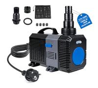 EXLECO Super ECO Pompe de Bassin Extérieur 1200L/H 100W - Filtration Basse Consommation, Pompe a Eau Electrique pour Carpes Koï, Poisson Oase, Jardin, Ruisseau - Réglable pour Fontaine Cascade