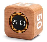 Exlliy Minuteur rotatif de productivité 5, 25, 10, 50 minutes préréglé, cube de bureau avec capteur de gravité pour TDAH, fonctions silencieuses, idéal pour le travail, les études, la cuisine, la