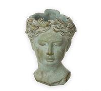 Exner Buste aspect vieilli env. 22 x 16 cm - Pot de fleurs - Gris mat - Pour plantes et fleurs - Décoration antique - Céramique robuste - Pot de fleurs vintage décoratif