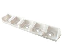 eXODA 10x support pour Wago 3 prises type 221-413 adaptateur de fixation blanc empilable et combinable avec d'autres supports pour installation électrique sécurisée.